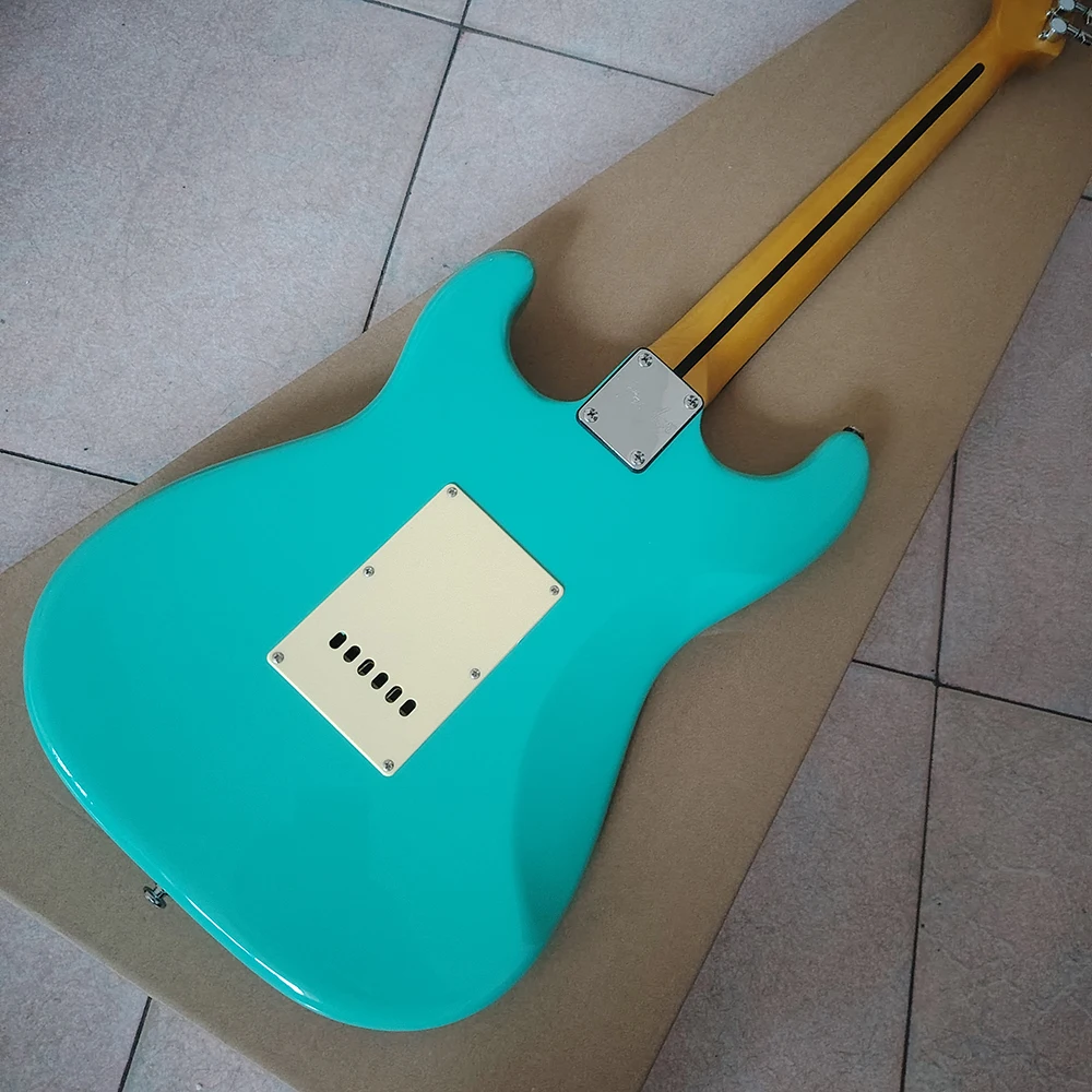 جيتار كهربائي أخضر عالي الجودة متوفر في المخزون، واقيات التقاط عتيقة، التقاطات SSS، شحن مجاني وسريع #5