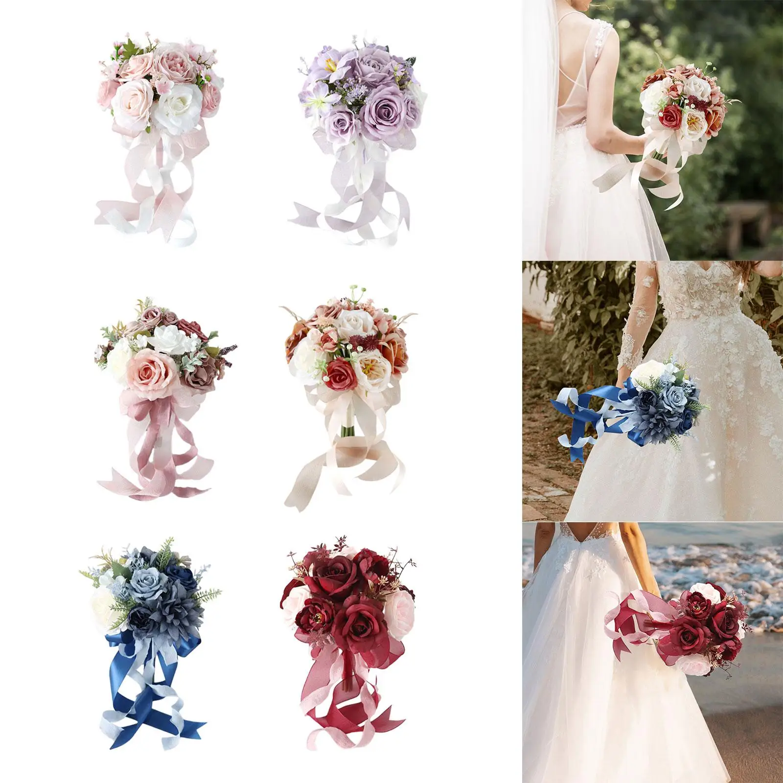 

Wedding Bouquet Lifelike Elegant Decoration Artificial Rose Flower for Bride Bridesmaids Birthday Gifts Anniversary Homecoming