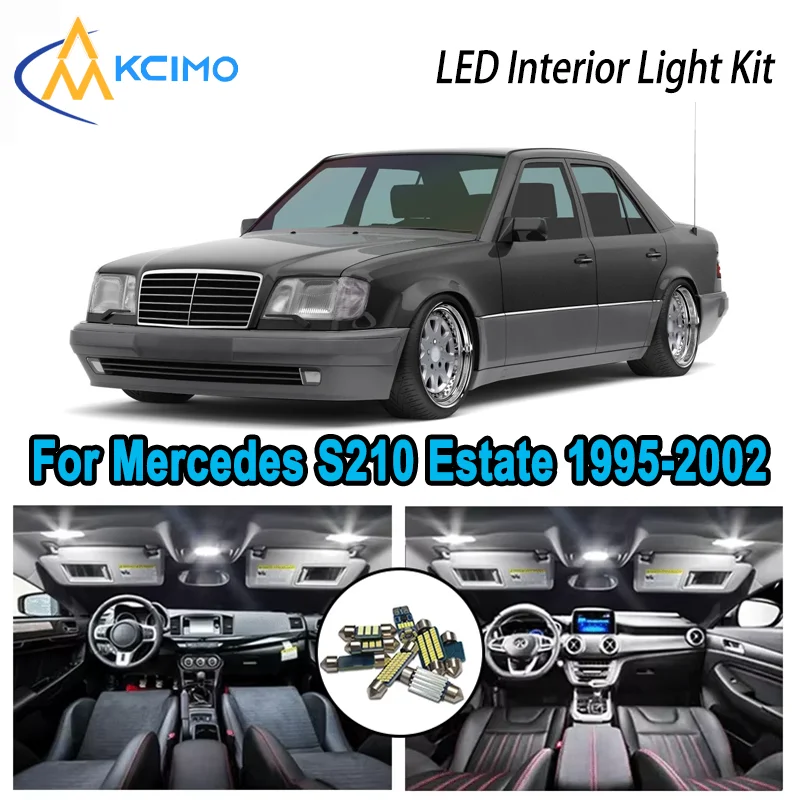 

Premium Bright LED Interior Light Kit for Mercedes S210 Estate 1995-2002 1996 1997 Dome Map Trunk Car Lamps with Canbus No Error