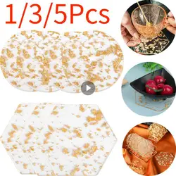 1-5Pc Coasters Luxury Acrylic Table Mat Gold And Silver Foil Acrylic Gold Foil Anti-skid Ins Coaster Cup Holder Coasters Coffee