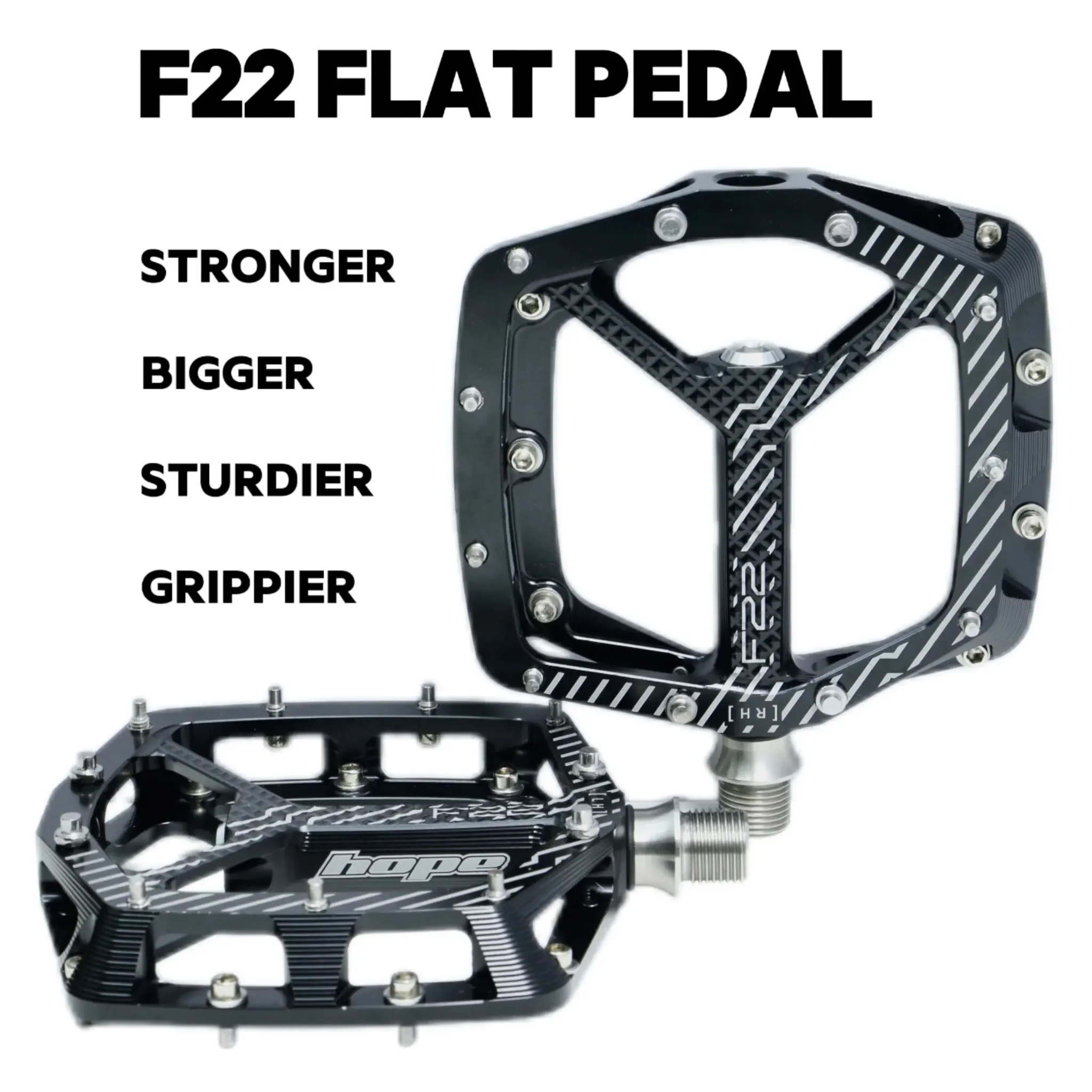 UK Hope F22 Mountain Bike Pedal CNC Flat Tread Speed Descent Enduro AM Climbing Pedal