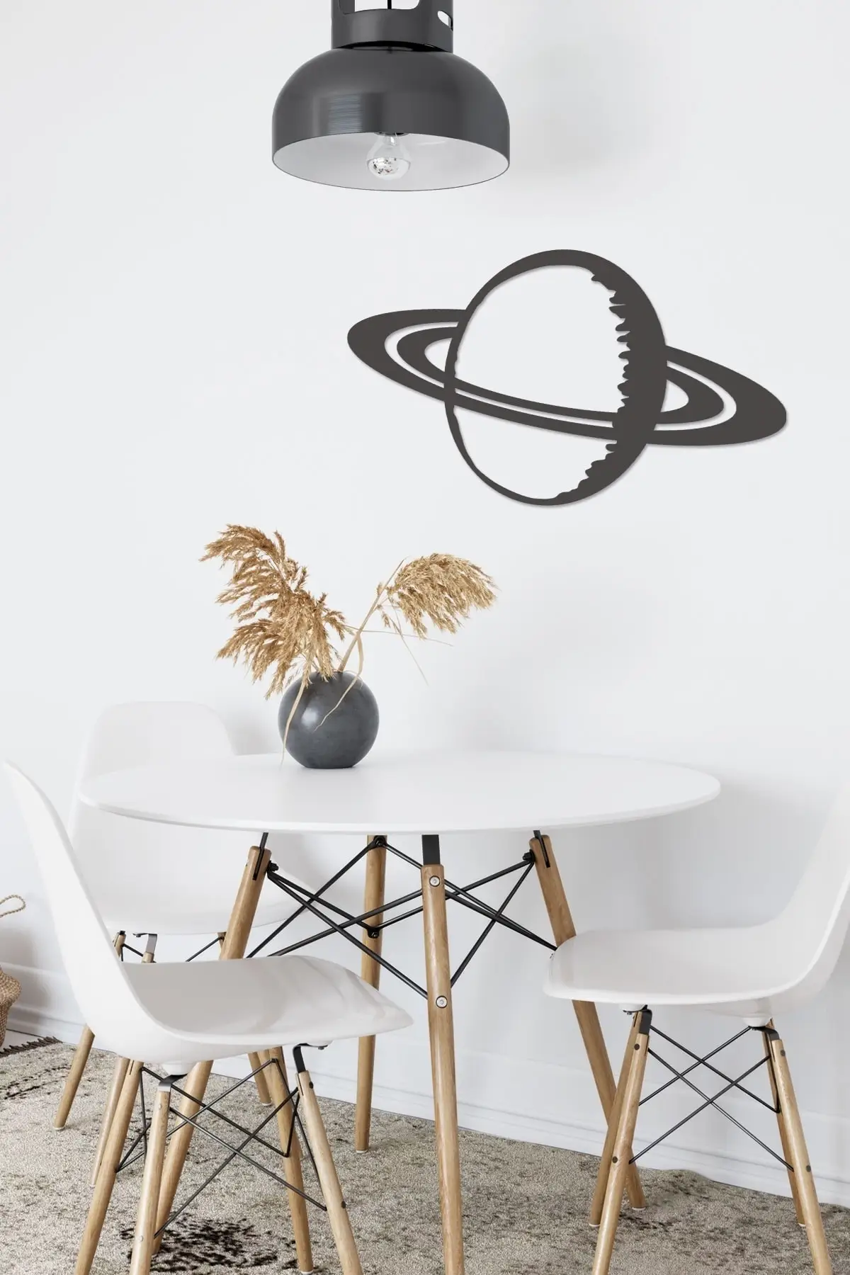 

Saturn Figured Wall Decor Black Wood Laser Table Mdf Home Decor Wall Stickers