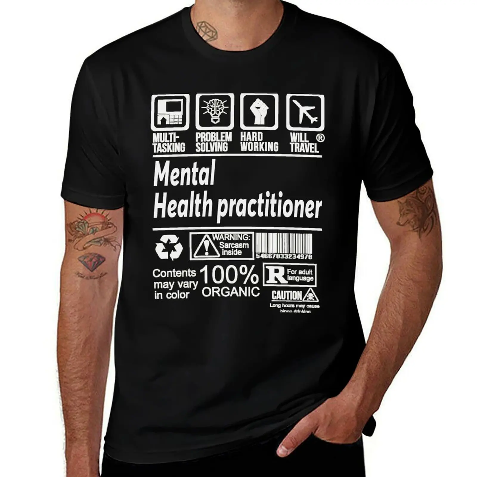 MENTAL HEALTH PRACTITIONER SOLVE PROBLEMS DESIGN T-Shirt Big Size Crew Neck T-Shirt