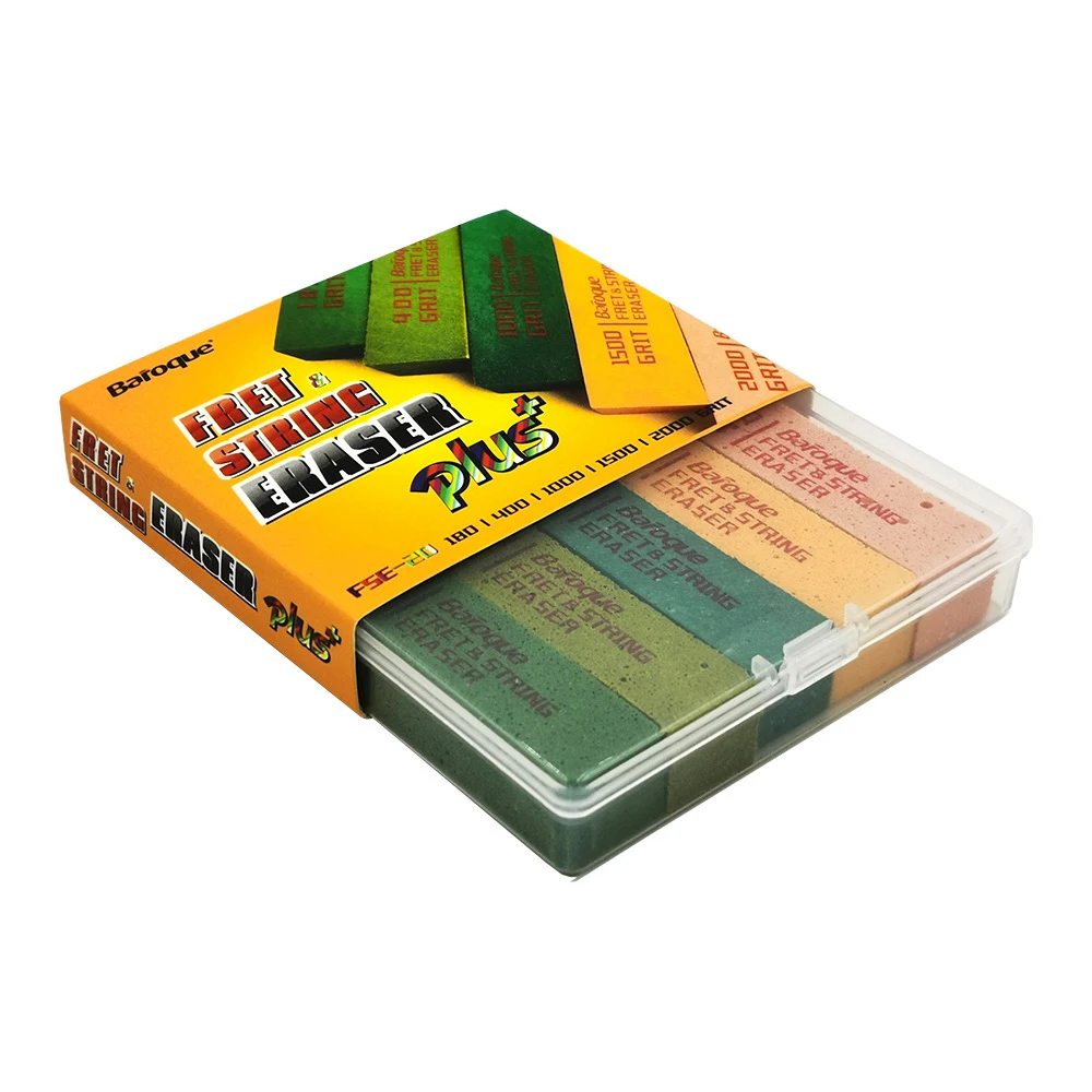 

Lo-ok Baroque Set of 5 Fret Erasers Grits, Guitar Fret Polishing Abrasive Rubber Blocks Tool