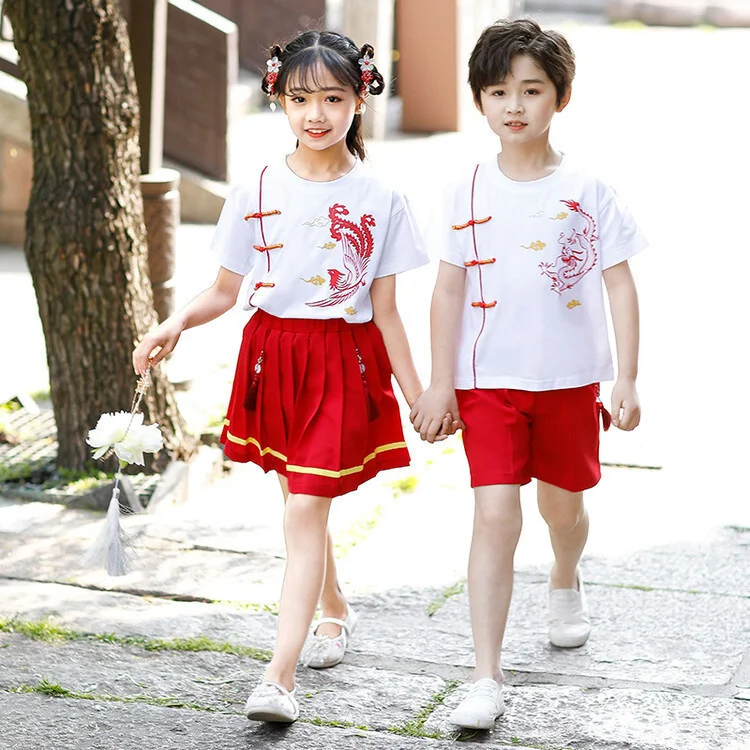 School Uniforms for Primary School Students: Chinese Style Class Clothes; Children's Performance Clothes for June 1;