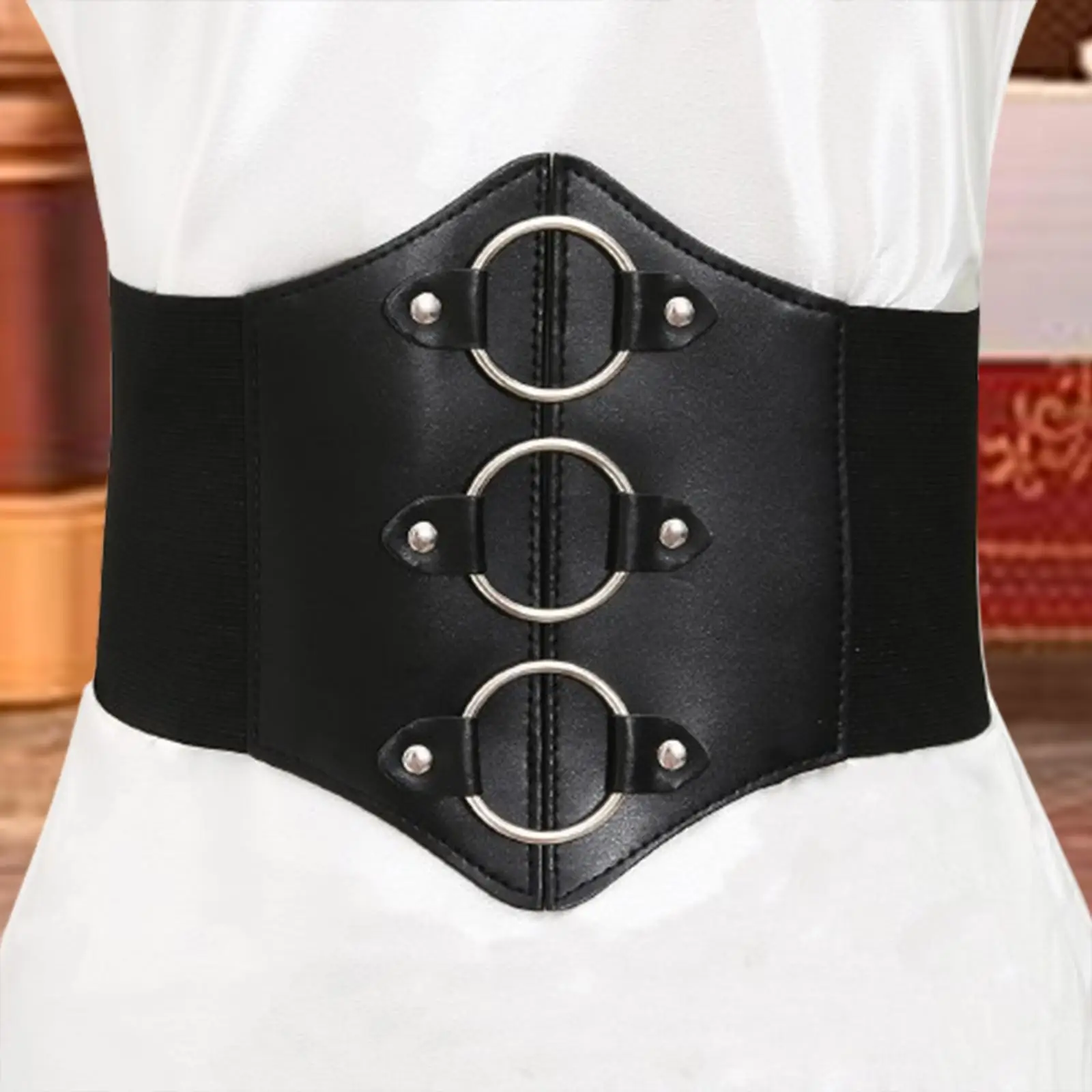 Women Waist Belt Elegant Clothes Accessory Wide Elastic Corset Belt Waist Cincher for Club Holidays Street Dancing Halloween