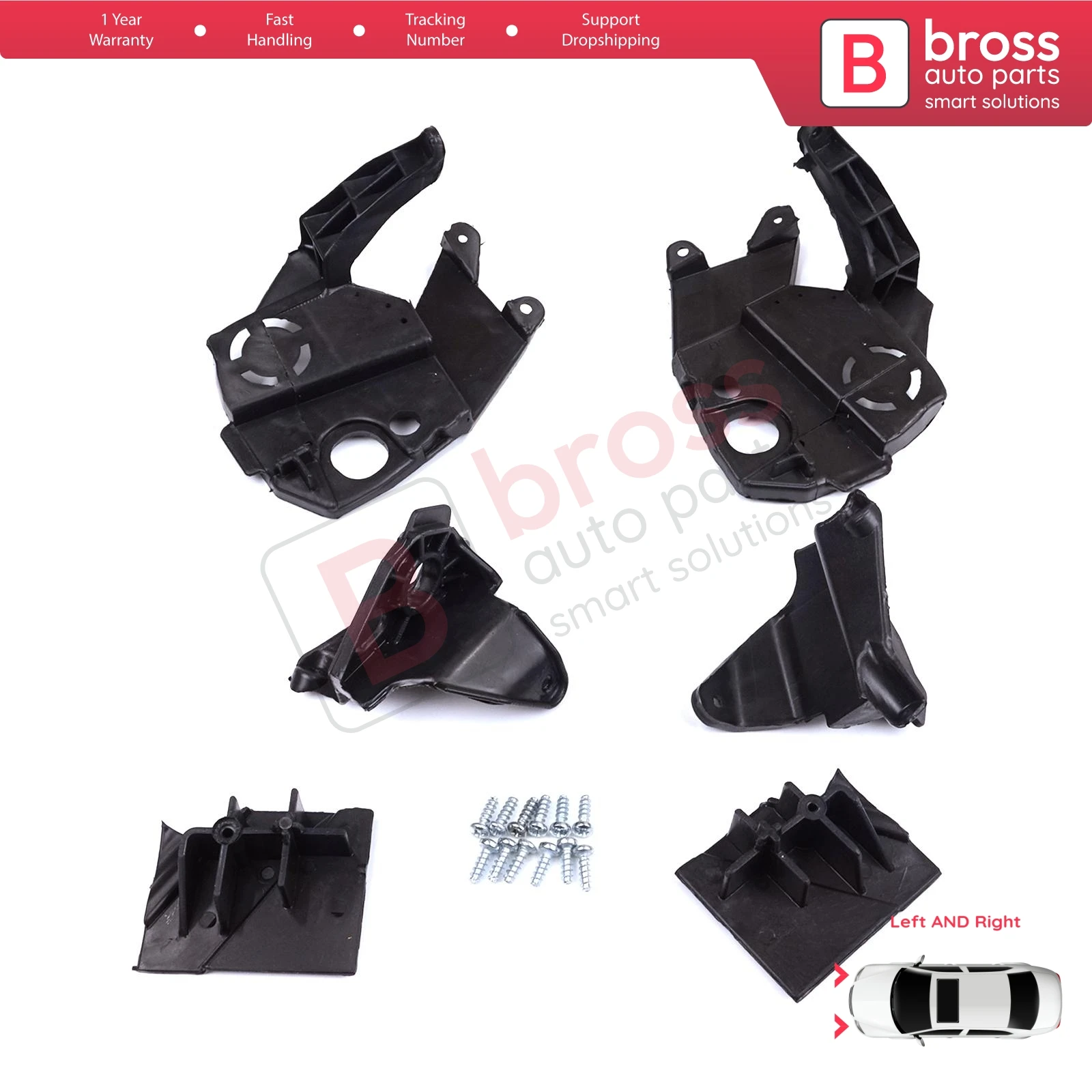 

BHL584 Headlight Holder Mount Repair Bracket Tab Set Left Right Side for Peugeot 3008 5008 MK2 2016-2024 9814255880 9814255780