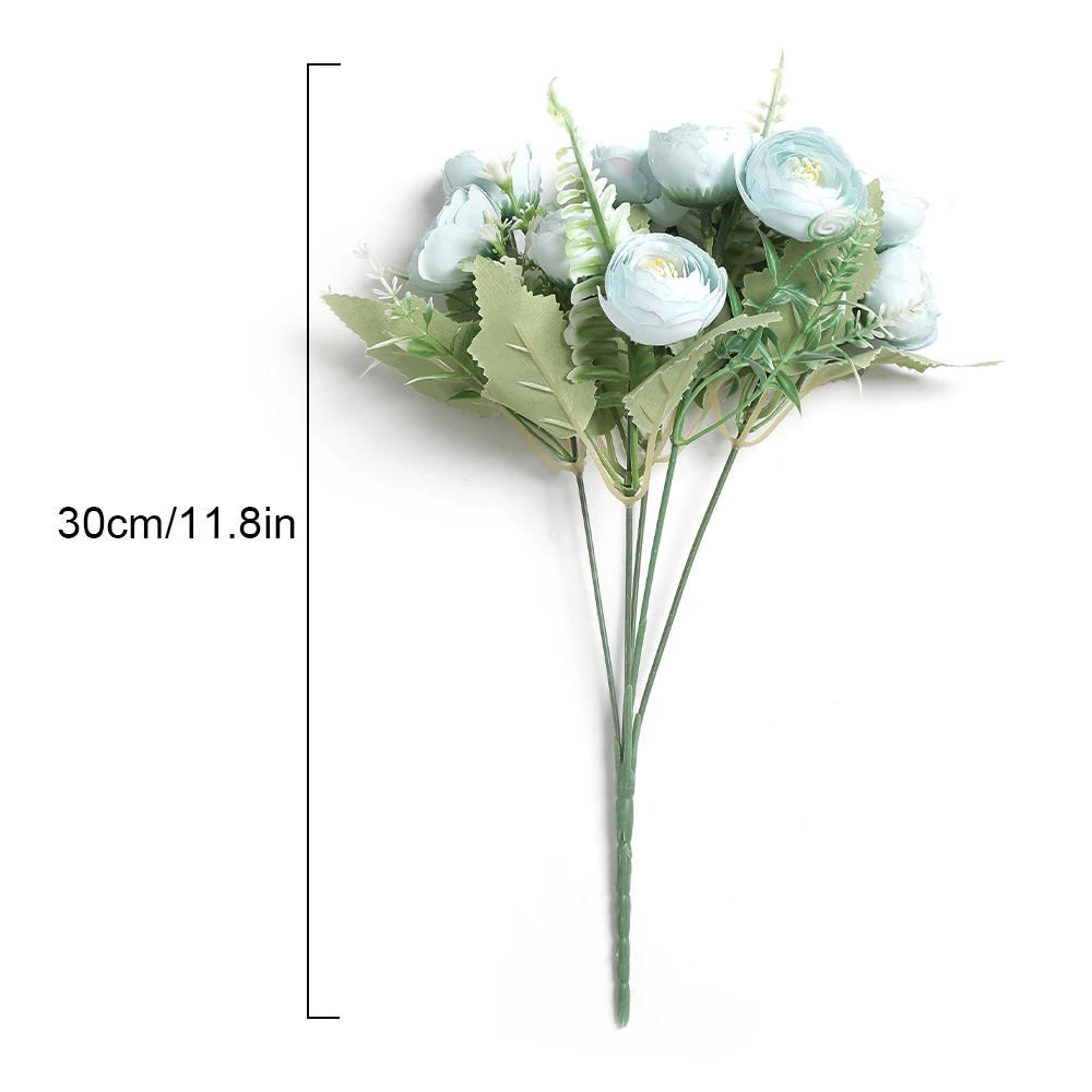 10Heads Rose Bouquet 30cm Artificial Flowers Living Room Room Decoration Party Bridal Wedding Decor DIY Christmas Handicrafts