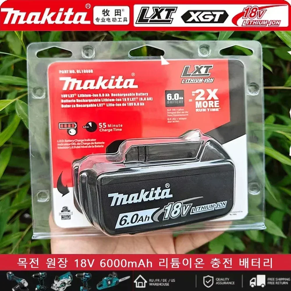 

100% Original Makita 18V 6.0Ah Rechargeable Battery ,For Makita BL1840B BL1850 BL1850B battery Suitable for Pastoral Tool DTW700