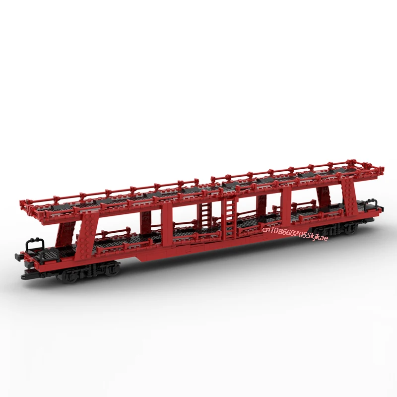 Nuevo 1259 Uds MOC city industrial 4 ejes vagón de transporte de coche modelo de tren de carga DIY ideas creativas juguete para niños bloques de tecnología de regalo