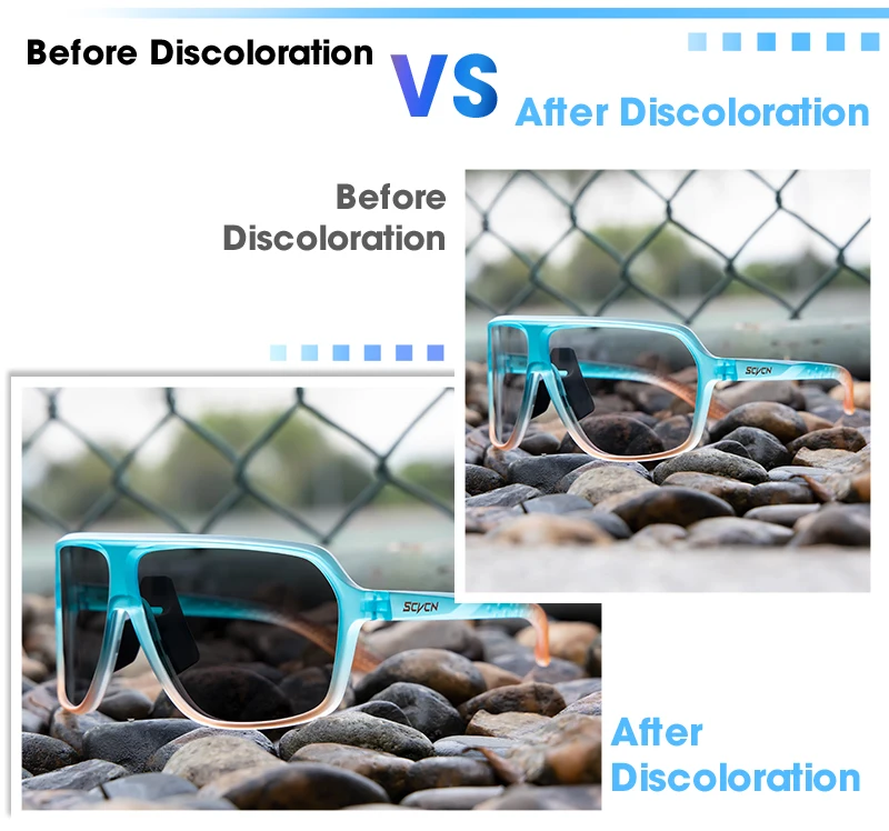 SCVCN Fahrbrille Radfahren Sonnenbrille Photochrome Männer Frauen Wandern Reiten Winddichte Schutzbrille UV400 Schutz Sportbrille – Detail 3