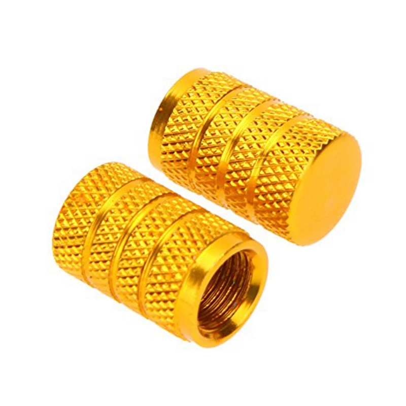 4X Alloy Tire Valve Cap, Bicycle, Motorcycles And Car With Schrader Valve, Gold