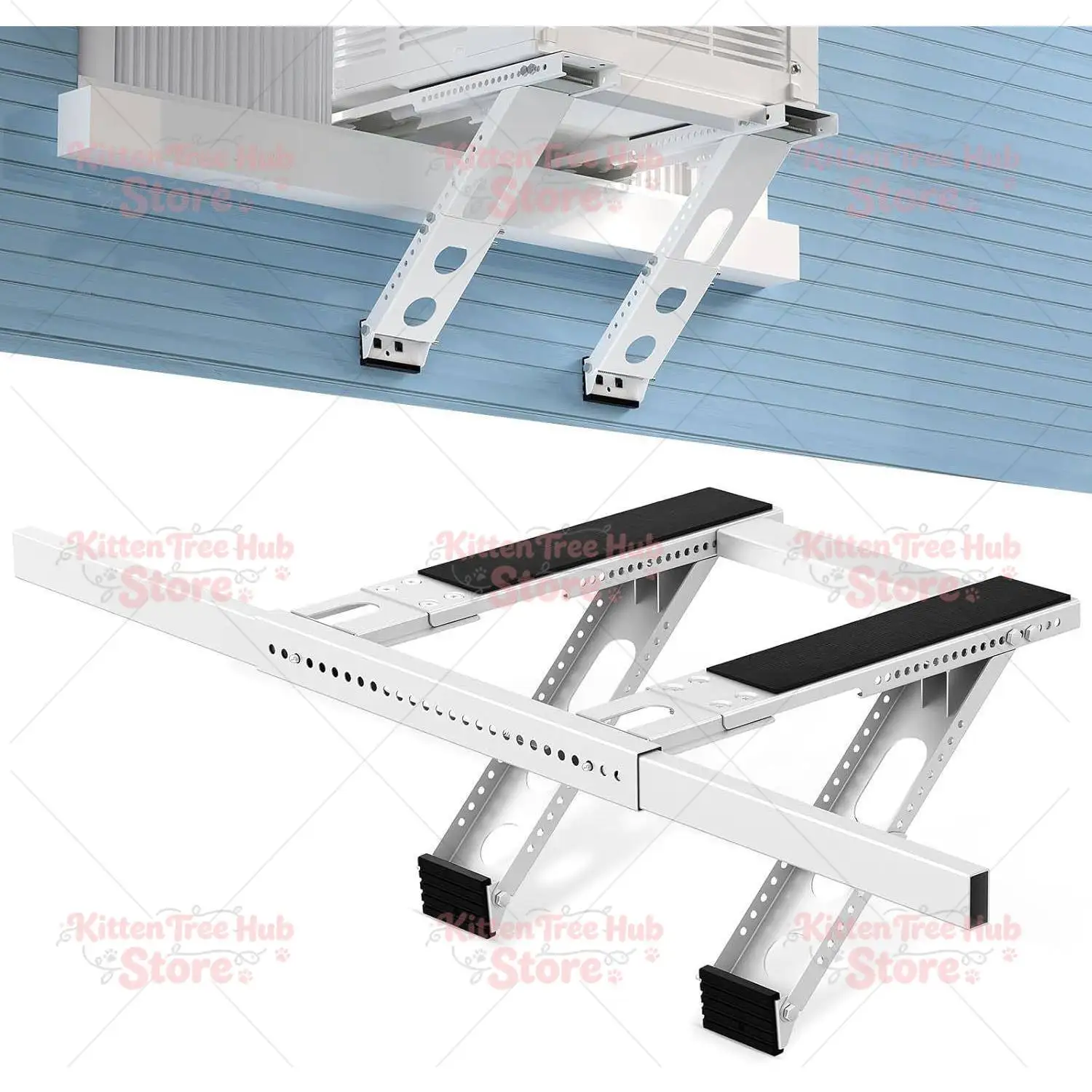 Heavy Duty Foldable AC Bracket - Universal Wall Mount for Window Air Conditioner, Max Load 200kg