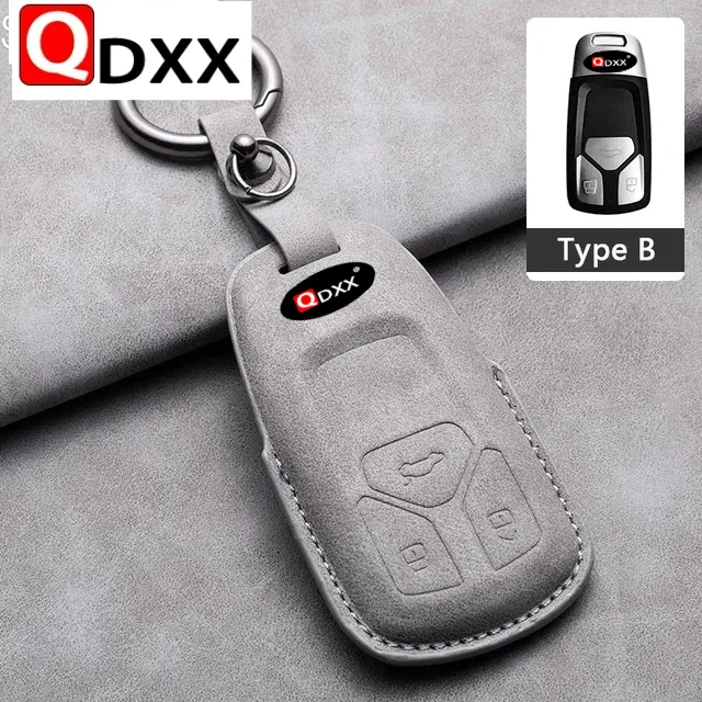 For Audi A6 A4 A5 A7 A8 C8 Q8 8S 8W Q7 B9 4M S5 S4 S7 D5 TT TTS TFSI E-Tron Accessories Sheepskin Car Smart Key Case Cover Shell