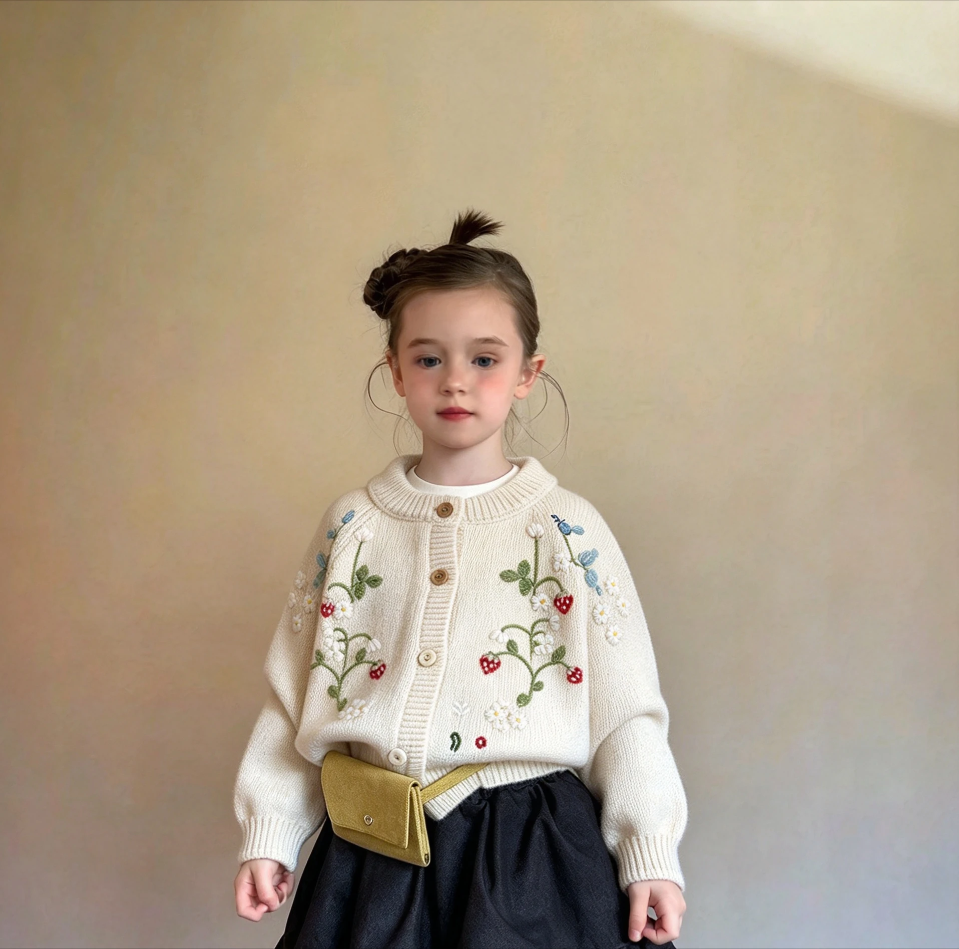 Children's New Autumn 2026 Small Fresh Cardigan Top Girls' Western-style Embroidered Forest Style Sweater Jacket