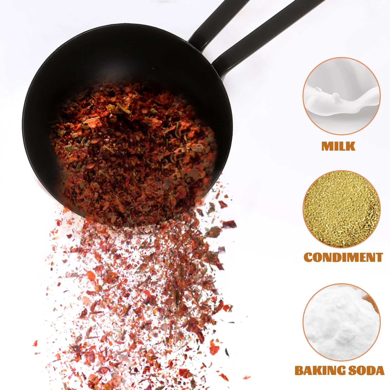 

5Pcs Kitchen Measuring Spoons Set Black Stainless Steel Nesting Precise Liquid Dry Ingredients Baking Tool Measuring Spoon Set