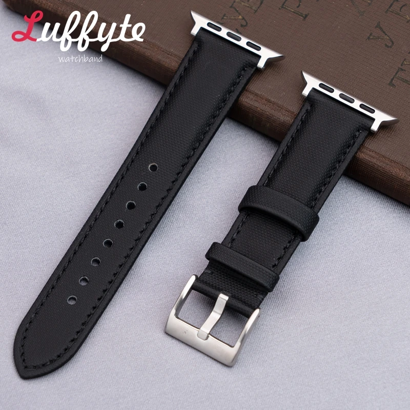 

Sailcloth Nylon Watch Strap Watch Band for Apple Watch 38-49mm Smartwatch Watchband 10 9 8 7 6 5 4SE 2 Ultra Wristwatch Strap