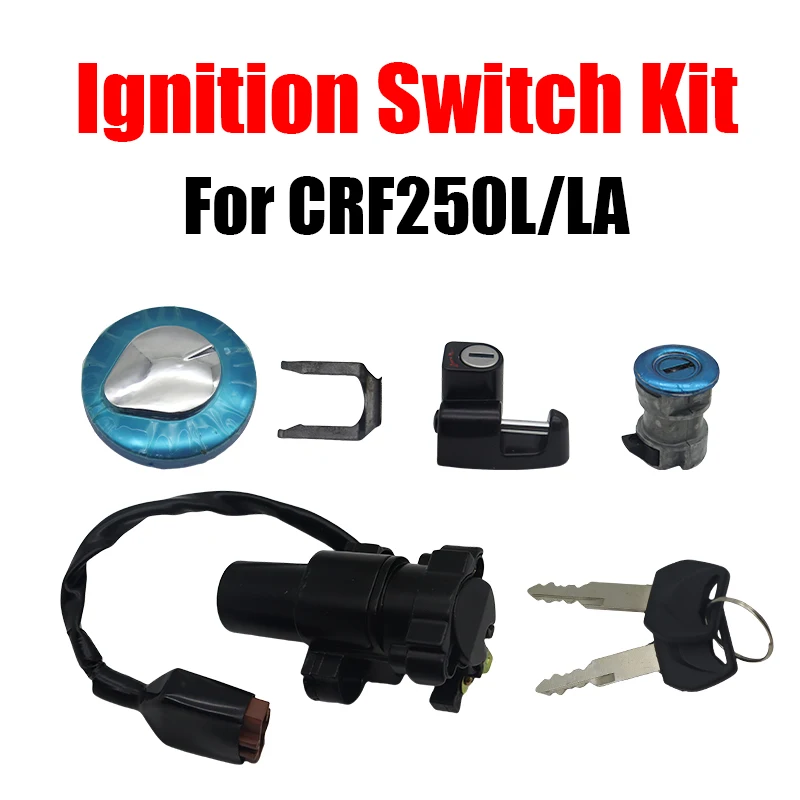 Complete Ignition Switch Set For Honda CRF250 CRF250L/LA CRF 250L Includes Fuel Gas Tank Cap Seat Handle Locks Keys 1 Set