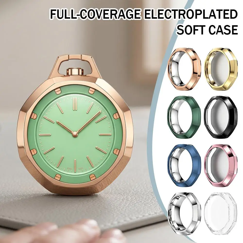 TPU Full Cover Electroplated Soft Case for Royal P Swatch TPU Pocket Watch Shockproof Anti-Scratch Precise Cutout