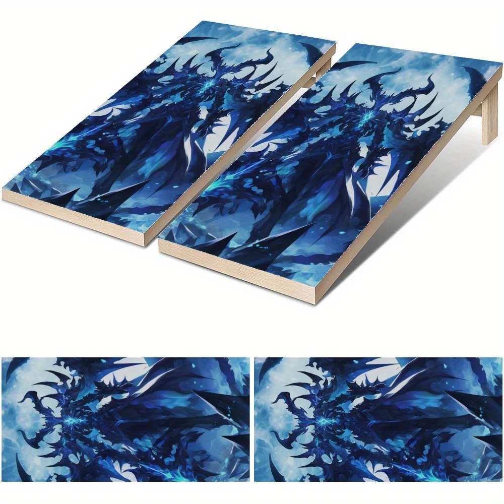 

Icy - Blue Demon Shadow Водонепроницаемая виниловая доска Cornhole, дизайн настольной игры из ПВХ для игр на открытом воздухе, идеально подходит для занятий спортом и отдыха