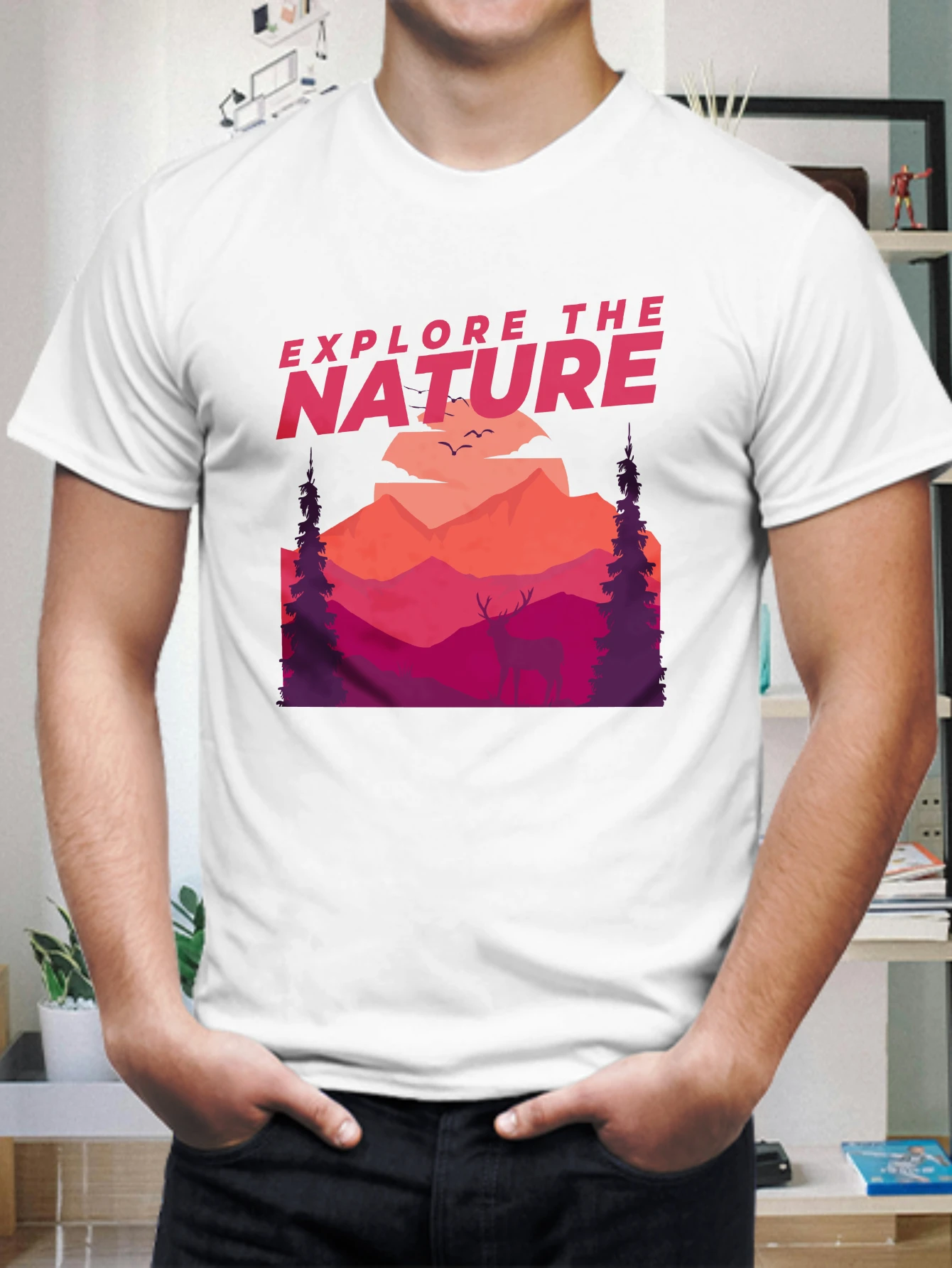 

Мужская футболка 2025 года, модная, с круглым вырезом, летняя, 100% хлопок, в стиле Y2K, для пар, с графическим принтом, однотонная, базовая, спортивная