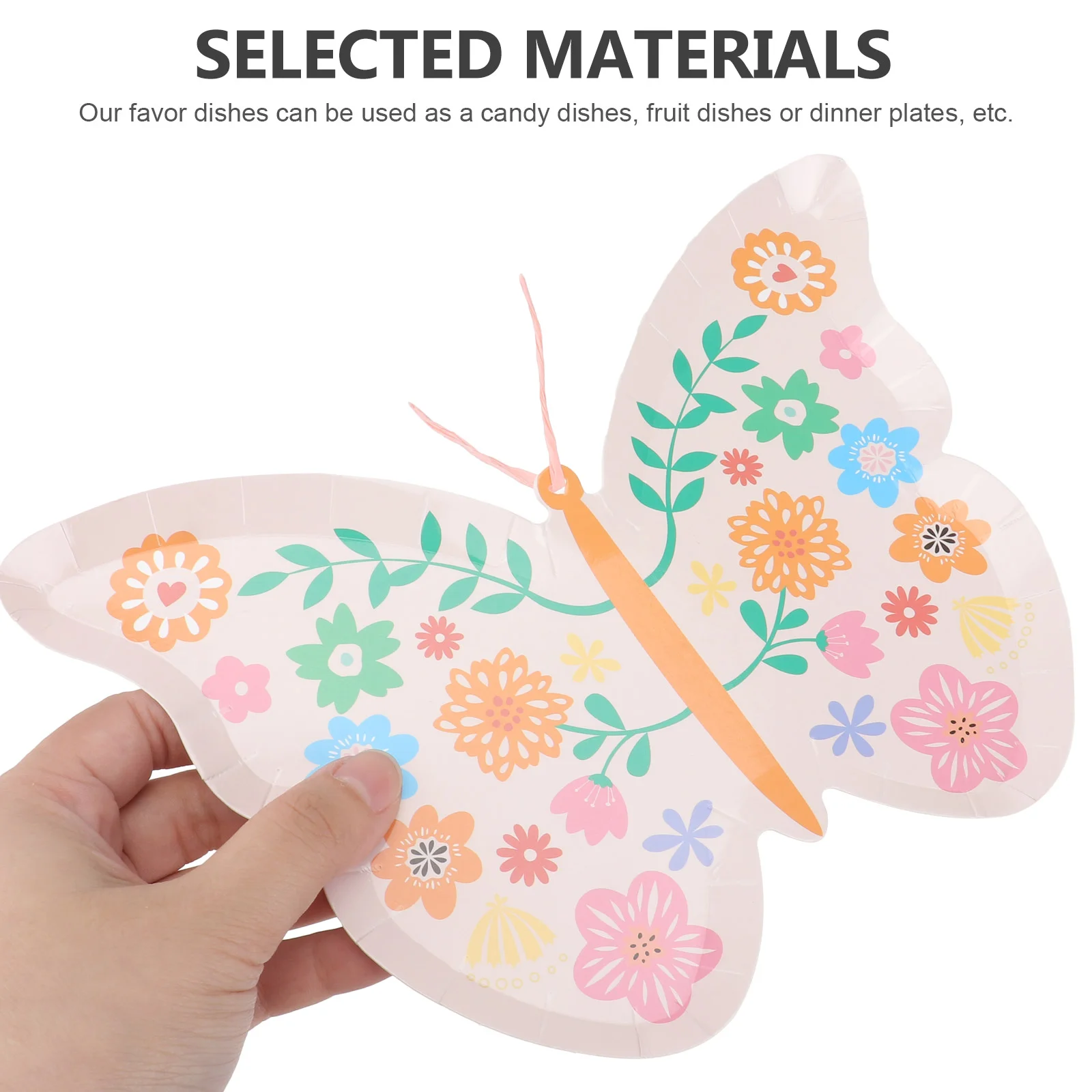 16pcs Paper Dinner Dishes Butterflies Pattern Party Disposable Paper Plates