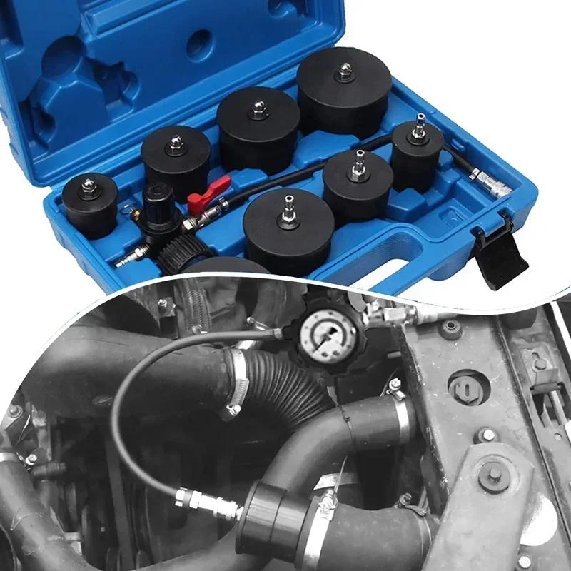 Set di strumenti per Tester di perdite del sistema Turbo da 9 pezzi turbocompressore Turbo Boost Leak Tester 1-3/8 \