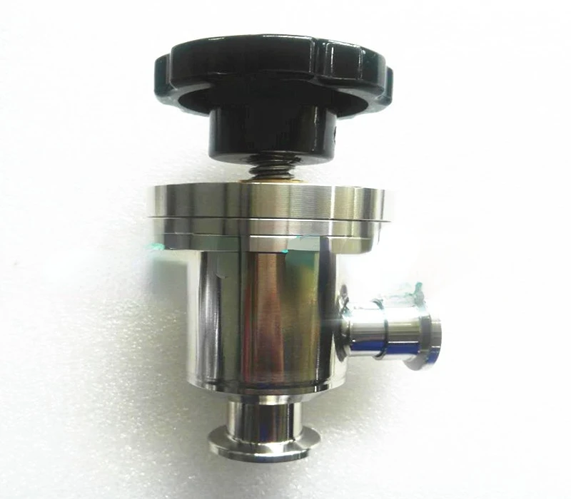 

304 Material Vacuum KF Angle Valve / Manual Valve Baffle / KF Right Angle Hand Valve GDJ-KF16/25/40/50