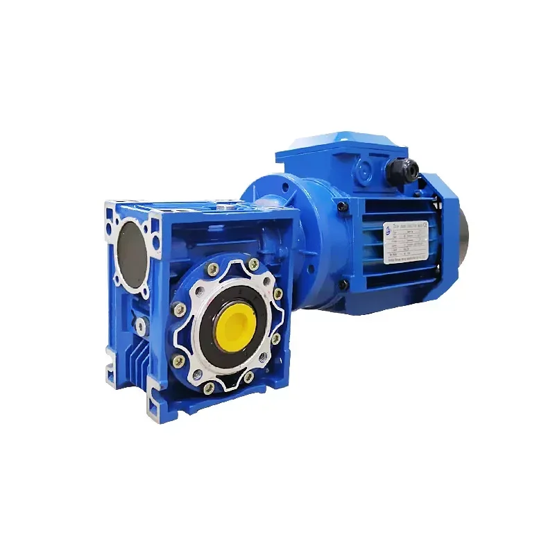 The NMRV worm gear reducer is equipped with a three-phase asynchronous motor