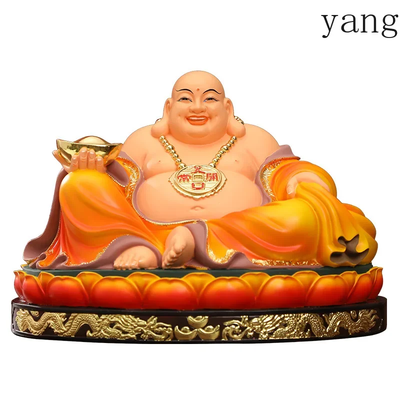 CXX household big-bellied Maitreya Buddha statue, home wide-bodied laughing Buddha, offering wealth-attracting ornaments