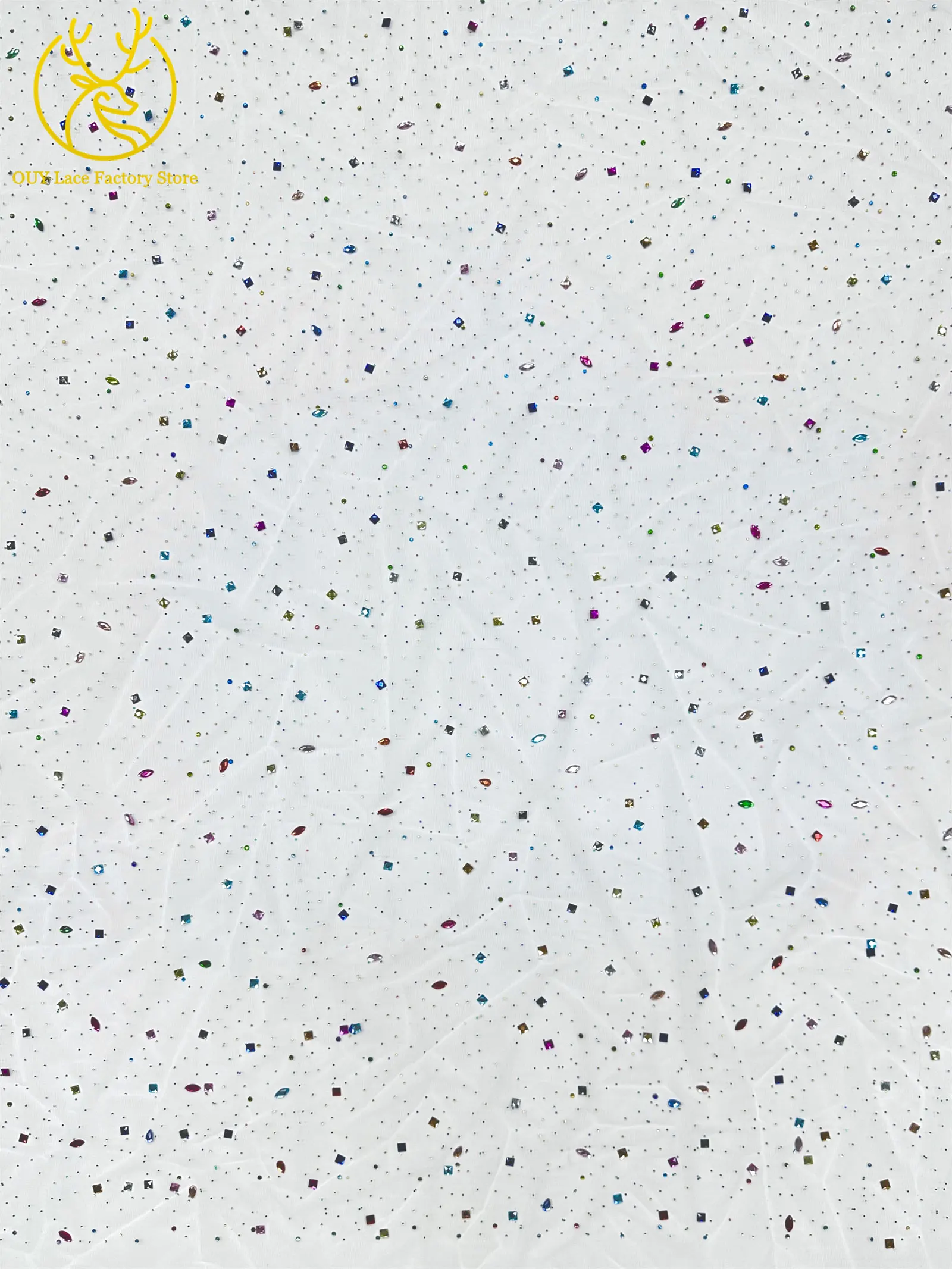 Eleganter nigerianischer Strass-Tüll-Spitzenstoff 2026 – Französischer farbenfroher Stein-Mesh-Spitzenstoff für Hochzeitskleider – Detail 6