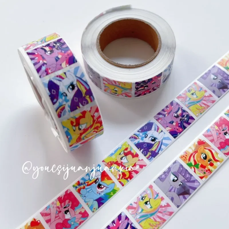 500pcs/roll My Little Pony Sticker for Kids Envelope Sealing Sticker Cartoon Paper Tape Stationery Suppliers Birthday DIY Gift