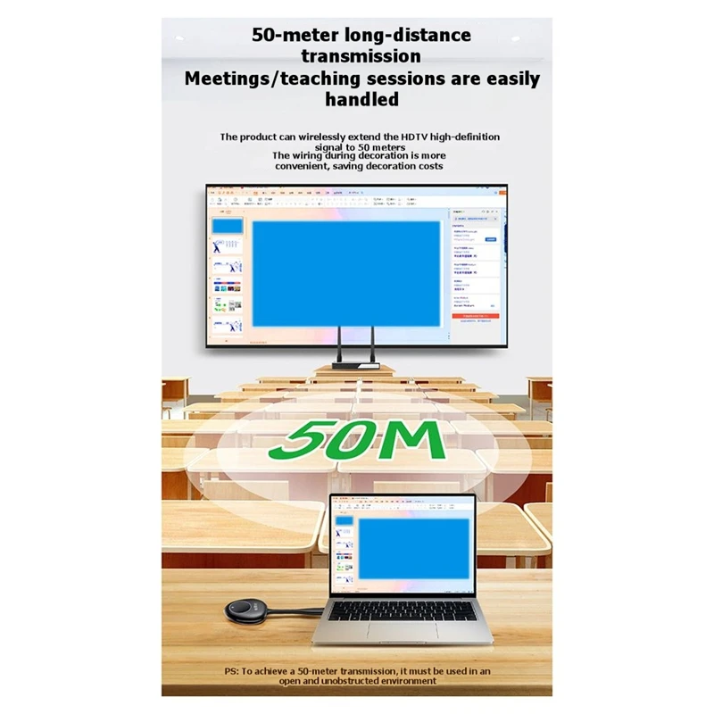 5G 50M Wireless -Compatible Extender Video Transmitter and Receiver Screen Switch for Camera PC to TV-Stick [To&On-e]