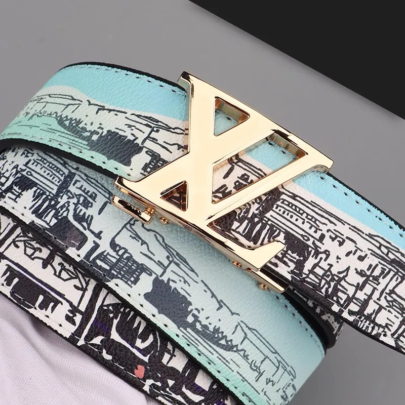 جديد عصري الرجال التلقائي مشبك حزام تنوعا عالية الجمال حزام رسالة السلس مشبك الكتابة على الجدران الجينز العصرية الإنترنت المشاهير