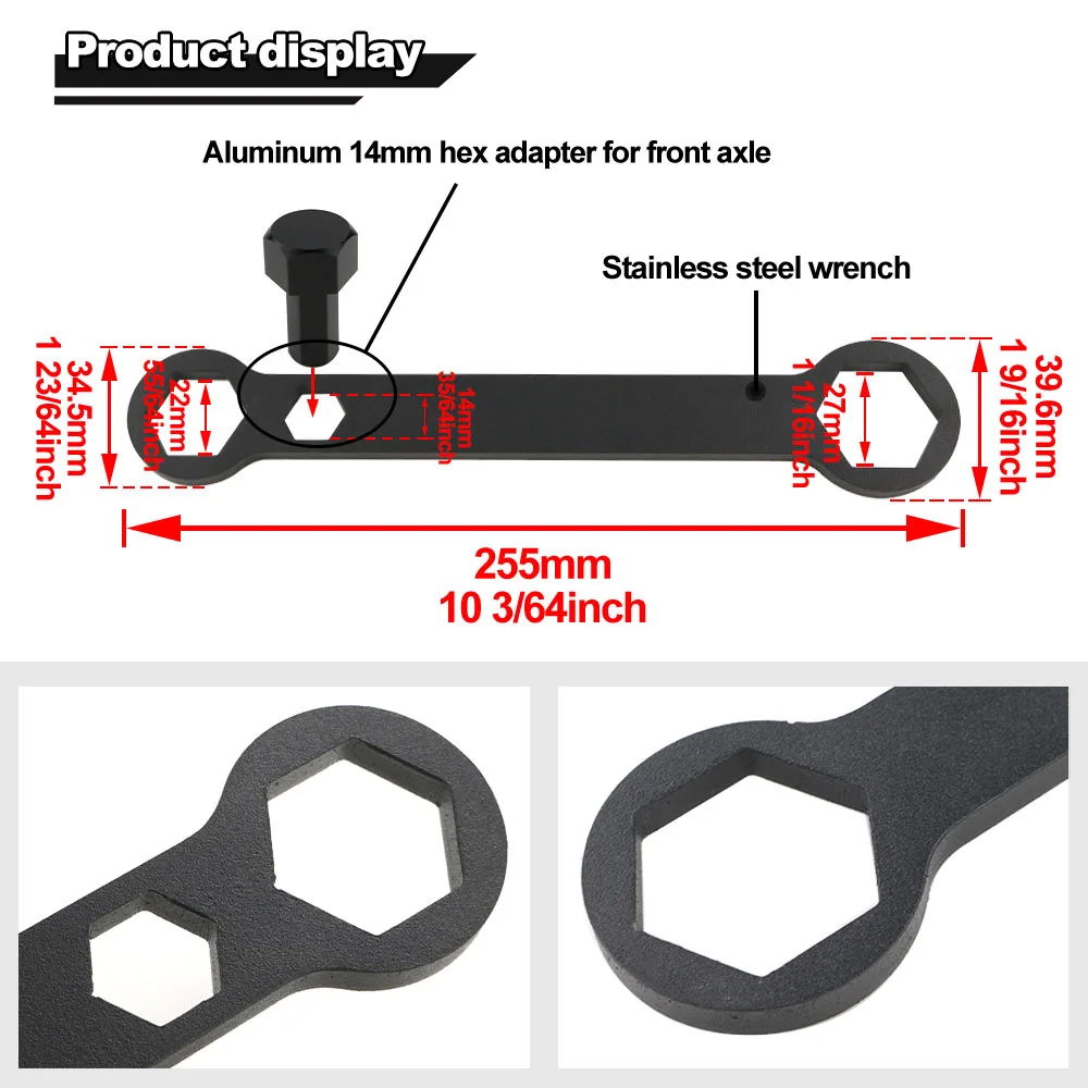 For KAWASAKI KLR650 2022 2023 2024 Motorcycle Supplemental Tool Kit for Axles & Spark Plug Wrench Aluminum Front Spindle Adapter