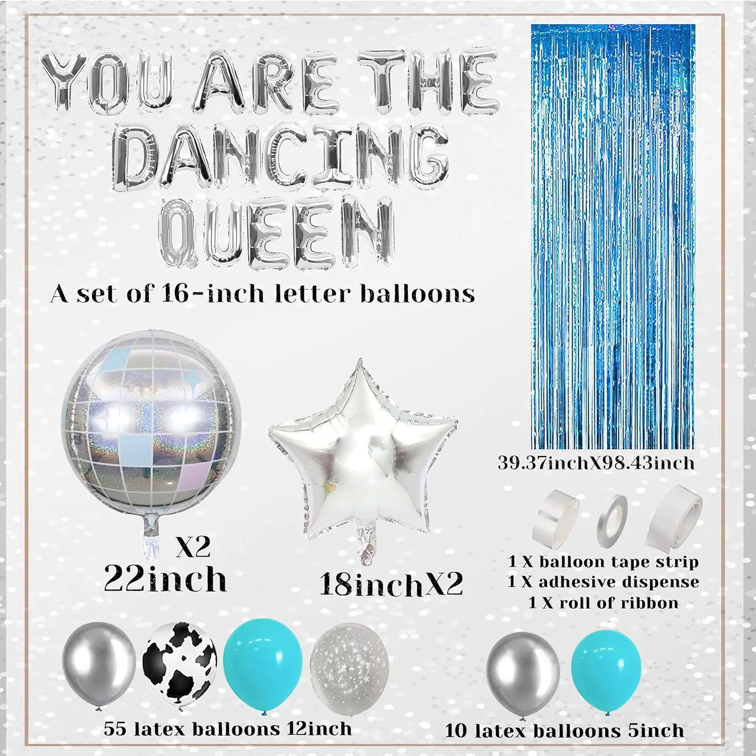 Laventy Blue Você é a Rainha da Dança Decoração, Bachelorette Party Decorações, Disco, Anos 70