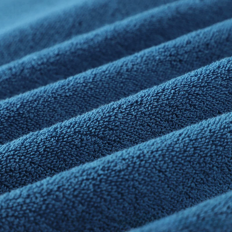 Blue Cotton Towels Set of 2,1pcs 34x74cm Hand Face Hair Towel and 1pcs 70x140cm Big Shower Bath Towel Cover Daily Use Towels