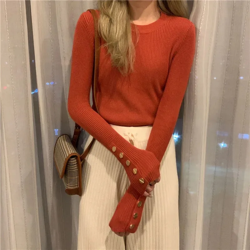 

Утолщенный топ с внутренней нижней частью, новинка 2025 года, свитер с полуводолазкой, бархатный тонкий свитер с длинными рукавами для женщин, осень и зима