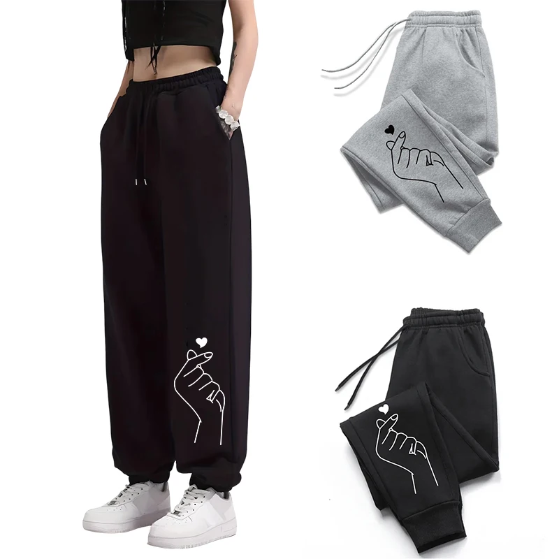 New Casual Daily Jogger Pants Outdoors Jogging Sweatpants High Quality Sports Versatile Elastic Band Drawstring Women's Trousers