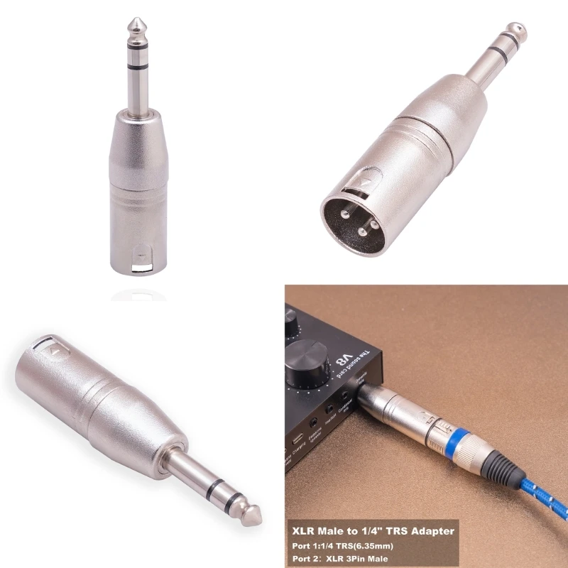 Męskie złącze złącze Stereo adaptera XLR od 1/4 cali 6.35mm do męskiego