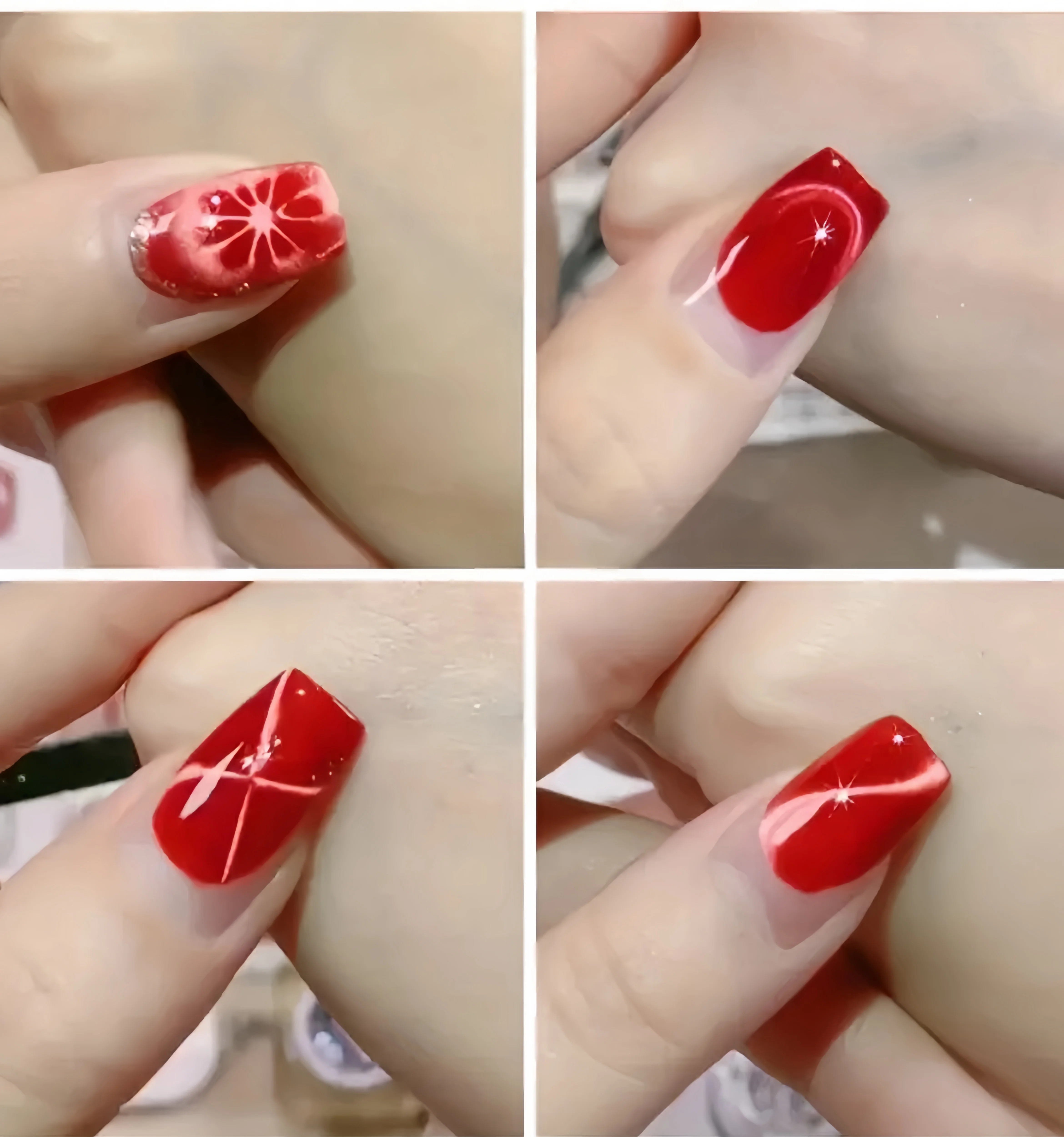 XEIJAYI Smalto gel per occhi di gatto glitterato da 10 ml Smalto per unghie gel magnetico rosso olografico Vernice semipermanente professionale