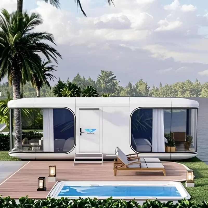

Waterproof 32 Square Meter Mobile Home Space Capsule-Style Container Two Bedrooms for Hotels Travel Spaces Living Villas