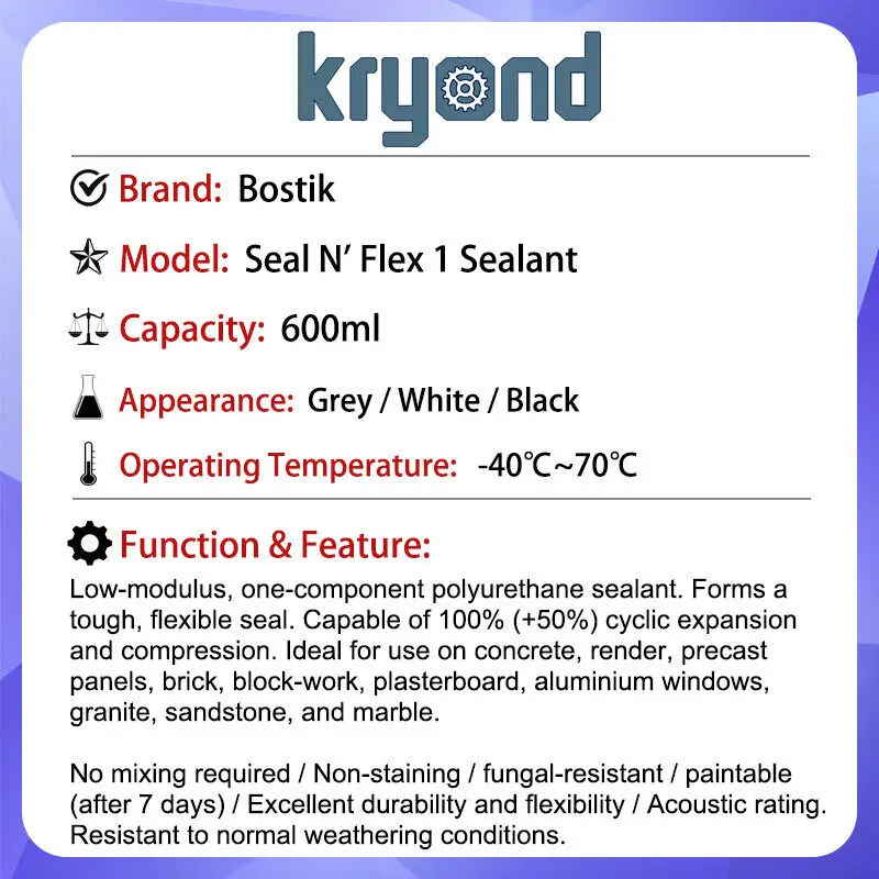 Bostik Seal N' Flex 1 مانع التسرب 600 مل يشكل ختمًا قويًا ومرنًا #2
