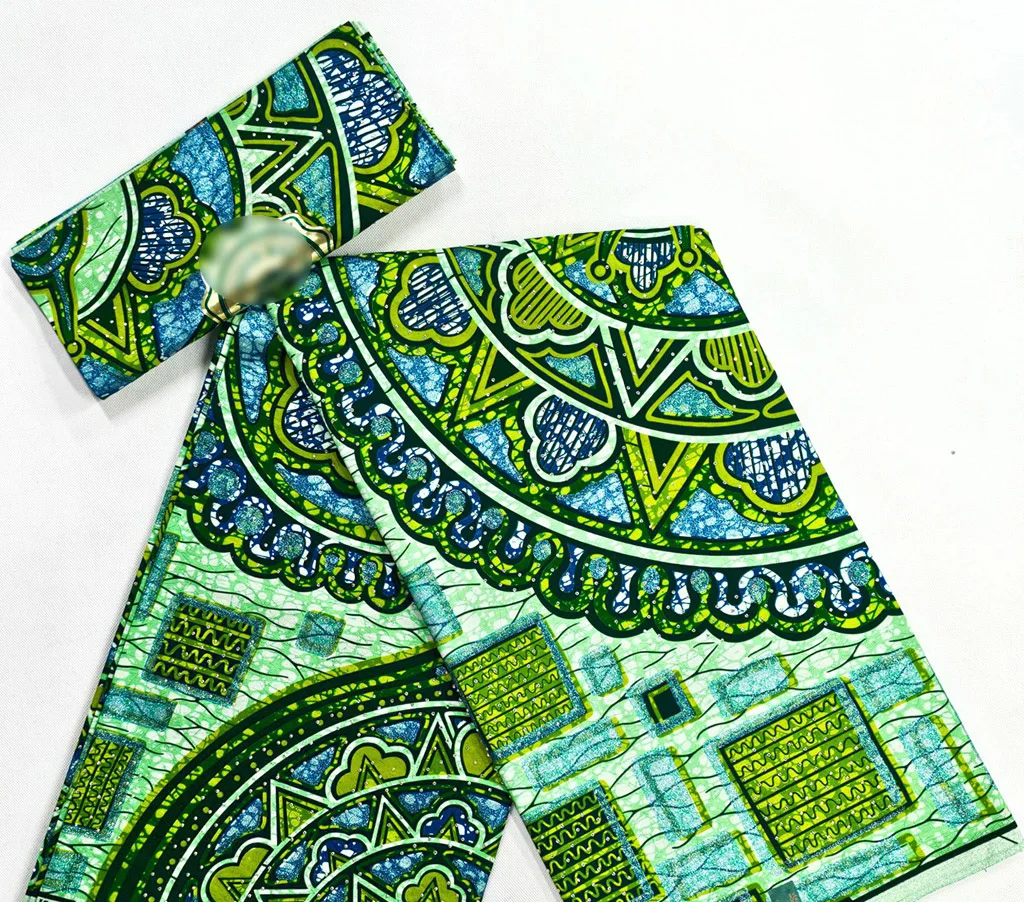 

Новая африканская золотая блестящая супер качественная восковая ткань, хлопковый материал, Великие камни, Анкара, печать воска для модных аксессуаров