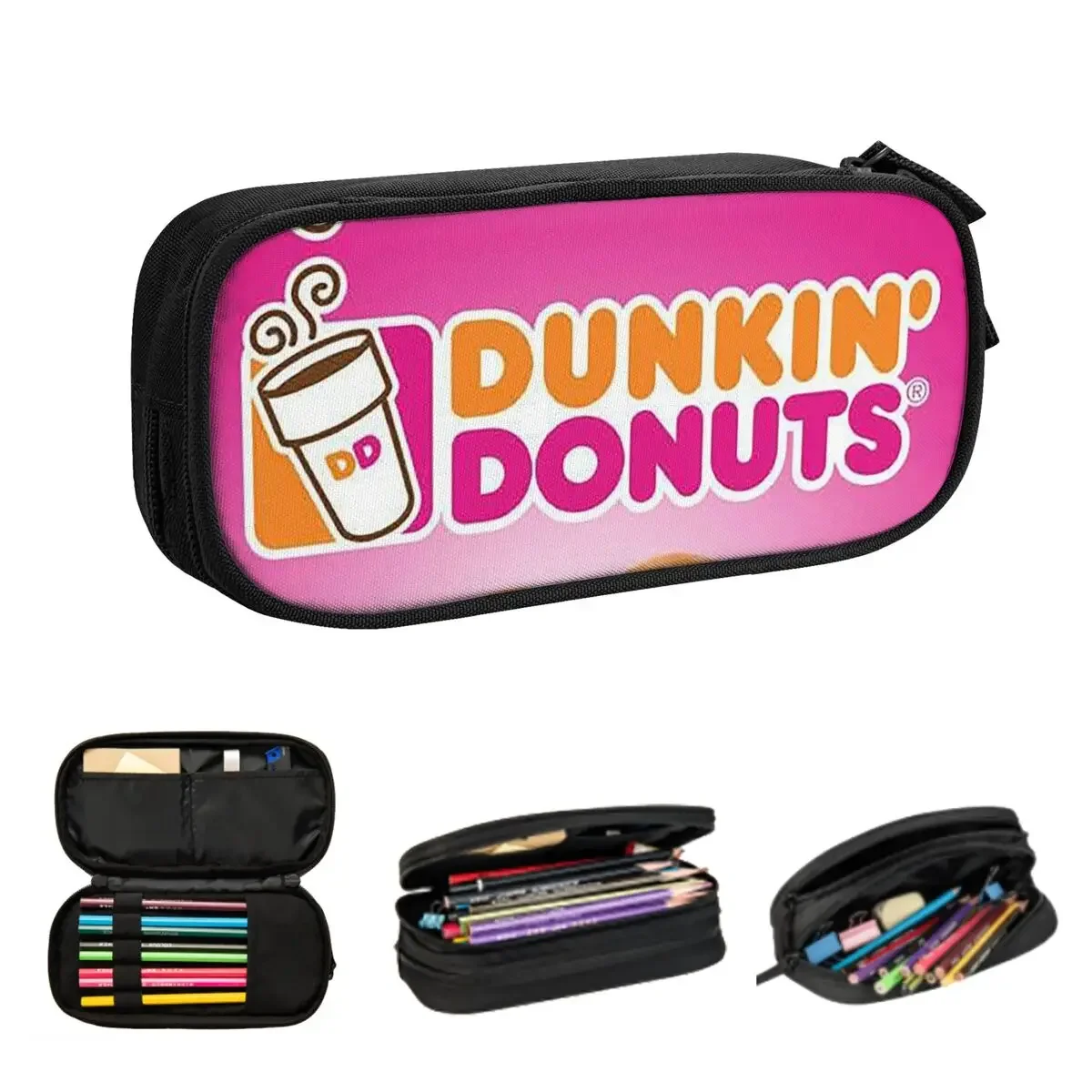 

Dunkin Donuts Pencil Cases Large Capacity Pen Bags Pen Box Pencil Pouch For Boys Girls Students Stationery School Office