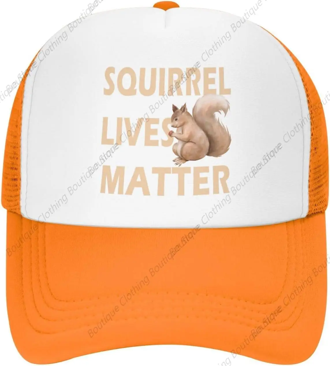 

Squirrel Lives Matter Mesh Hat Save The Squirrels Mesh Hat for Men Women Baseball Cap Dad Gift Adjustable Trucker Hat Orange