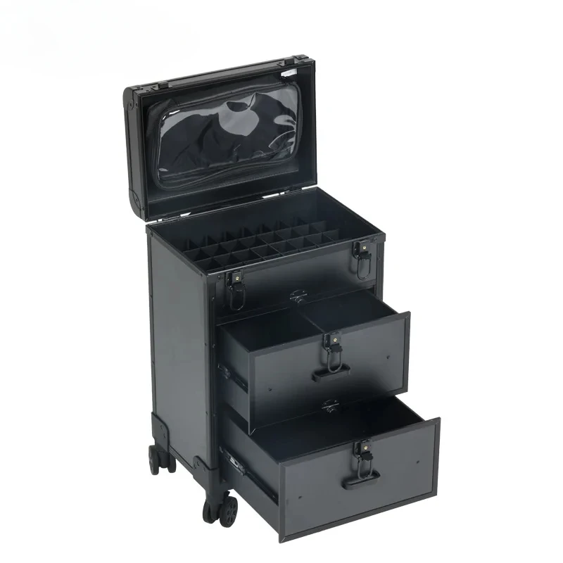 

Special trolley case for makeup artist, pattern embroidery, nail art, beauty, beauty storage and high-value box.