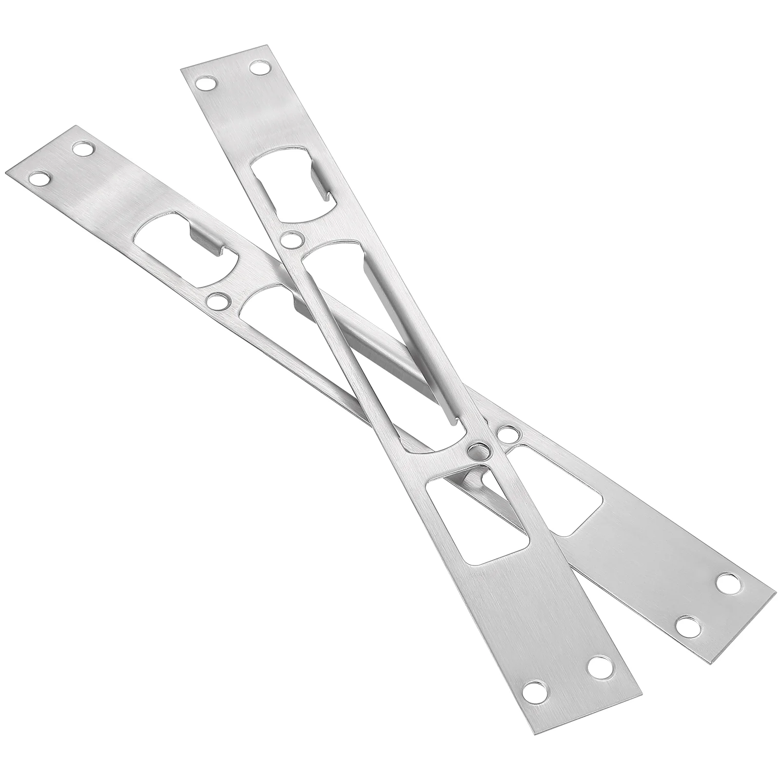 Double Door Frame Buckle Gate Lock Garage Reinforcement Bracket Security Silver Plates Black Handles