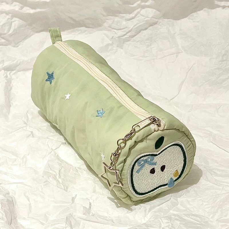 Estuche de lápices de pastel de manzana verde Kawaii, bolsa de almacenamiento, bolsa de cosméticos, papelería para estudiantes, suministros escolares, regreso a la escuela