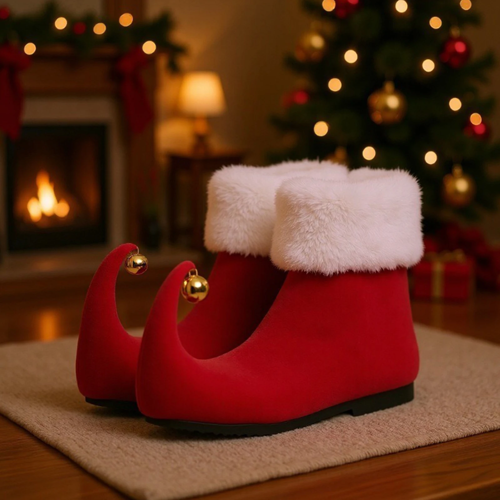 Scarpe natalizie da uomo o da donna Scarpe da elfo con campanelle Costume natalizio per feste